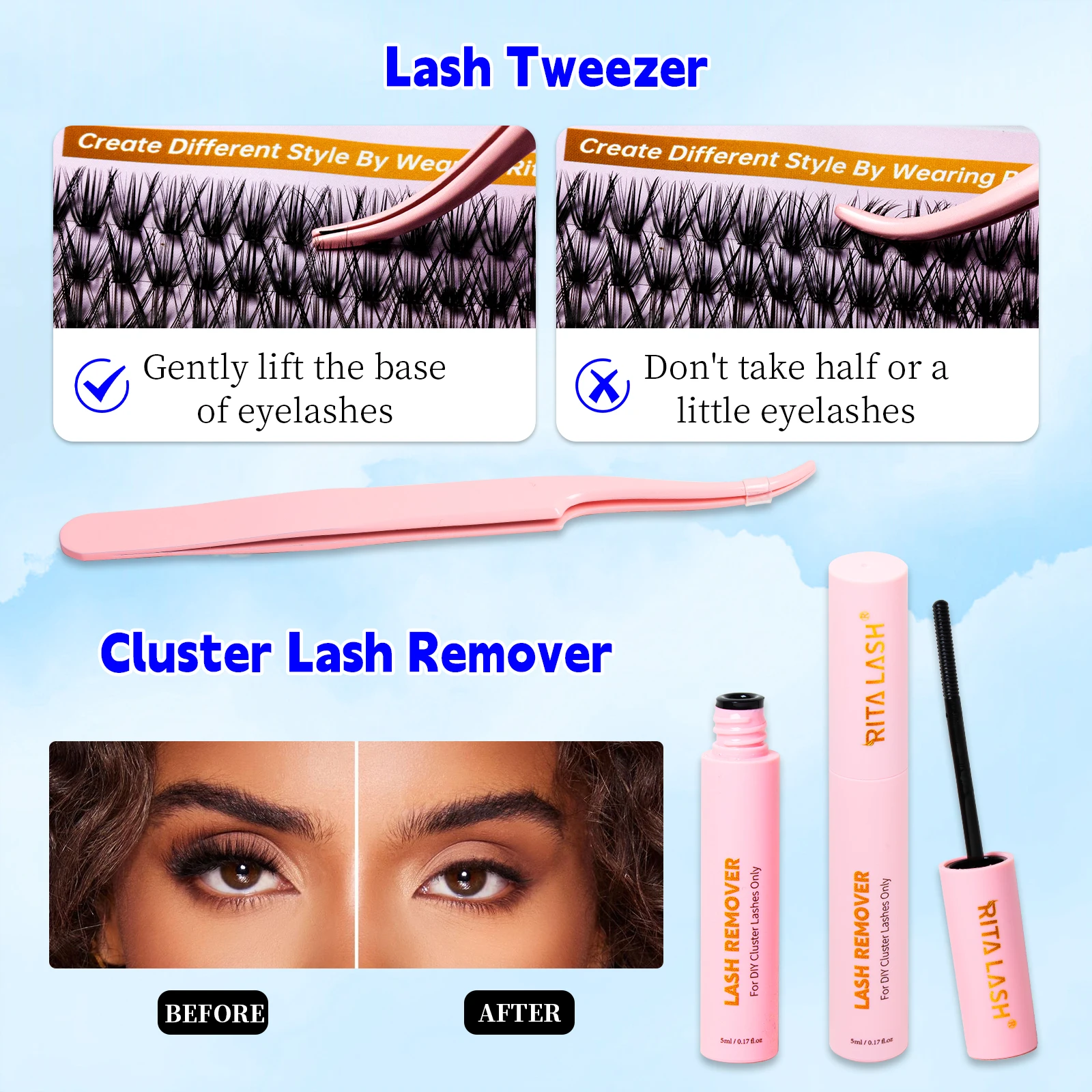 まつげエクステ用Riscar-640パーツ,接着剤とシール付きまつげエクステのセット,ピンセットとブラシ,DIY