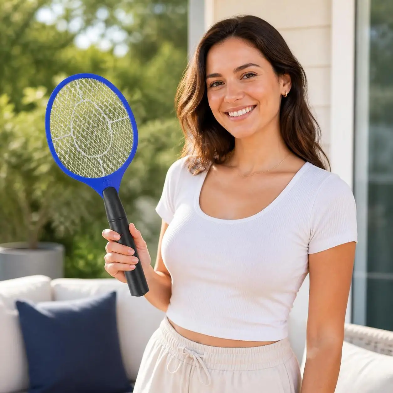 Summer Supplies Anti Mosquito Mosquito Wasp Zapper Killer Swatter Bug Electric Fly Insect Racket Electronic Mosquito Racket