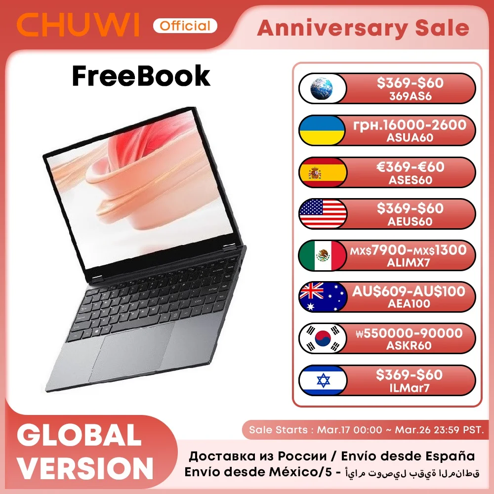 CHUWI FreeBook 2 In 1 Laptop Tablet 13.5