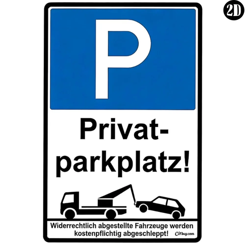 Panneau métallique rétro « Interdiction de stationnement » pour parking privé allemand, plaque en étain, décoration murale