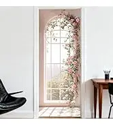 Nuxovilar Floral Arch Window Door Stickers Covers Decorative 30.3"×78.7", Door Decor Stickers for...