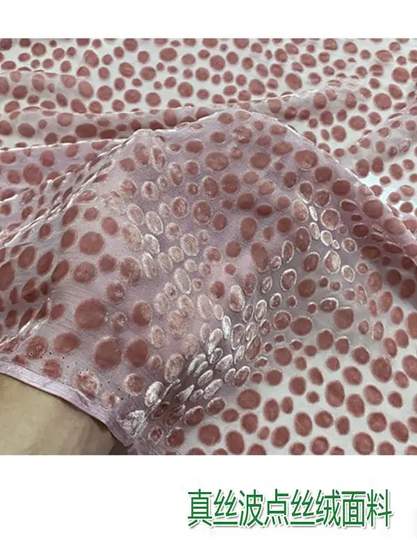 Abito trasparente a pois in tessuto di velluto reale di fascia alta Cheongsam Abbigliamento in pizzo