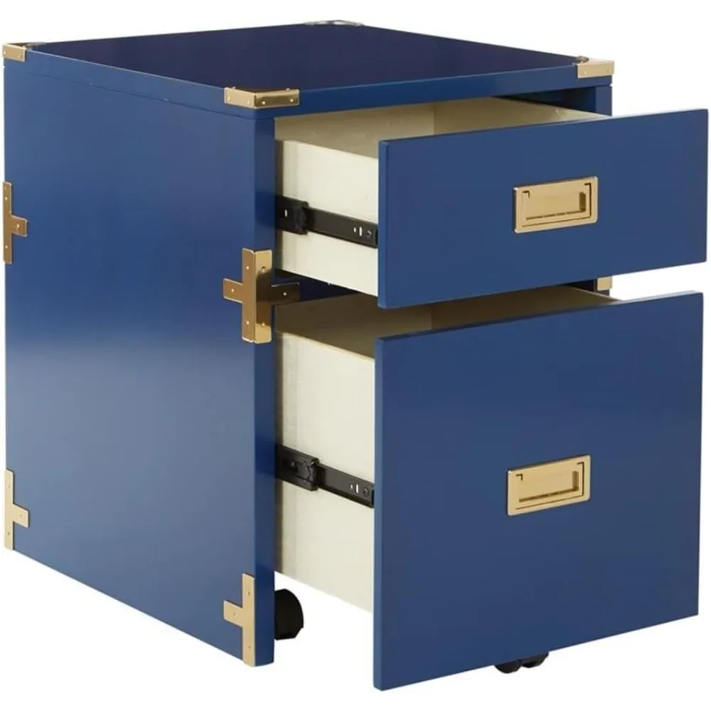 2 Drawer File Cabinet in Lapis Blue Fully Assembled