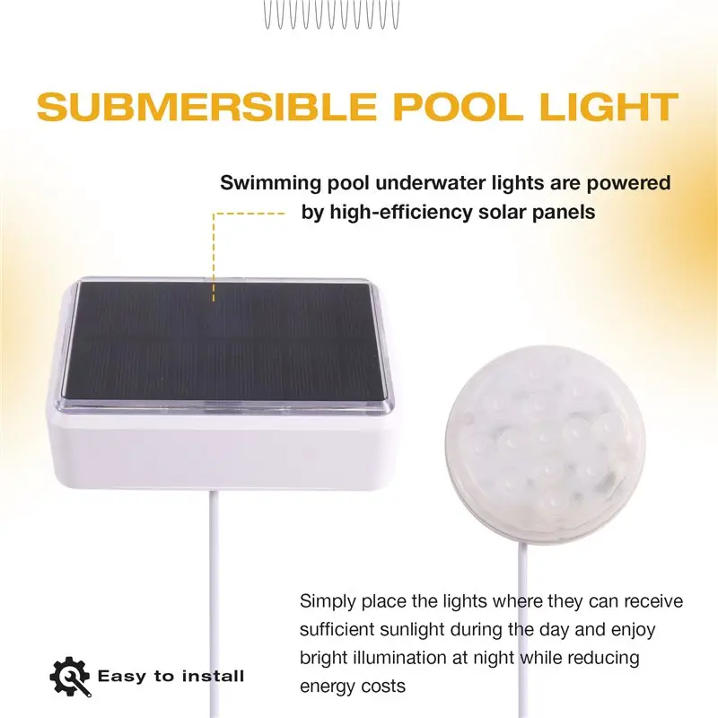 【Big Deal】IP68 Waterproof Solar Pool Light Underwater Submersible Lighting System For Above Ground In-Ground Pools With Remote C