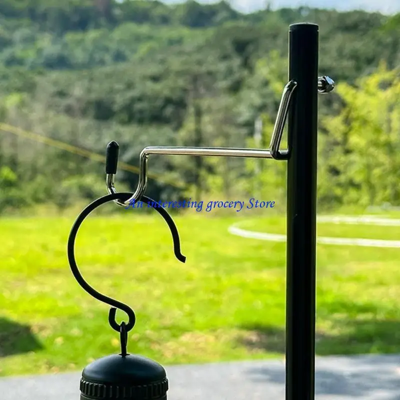 652D Folding Lamp Stand Portable Outdoor Table Light Hanger Rack Easy to Use