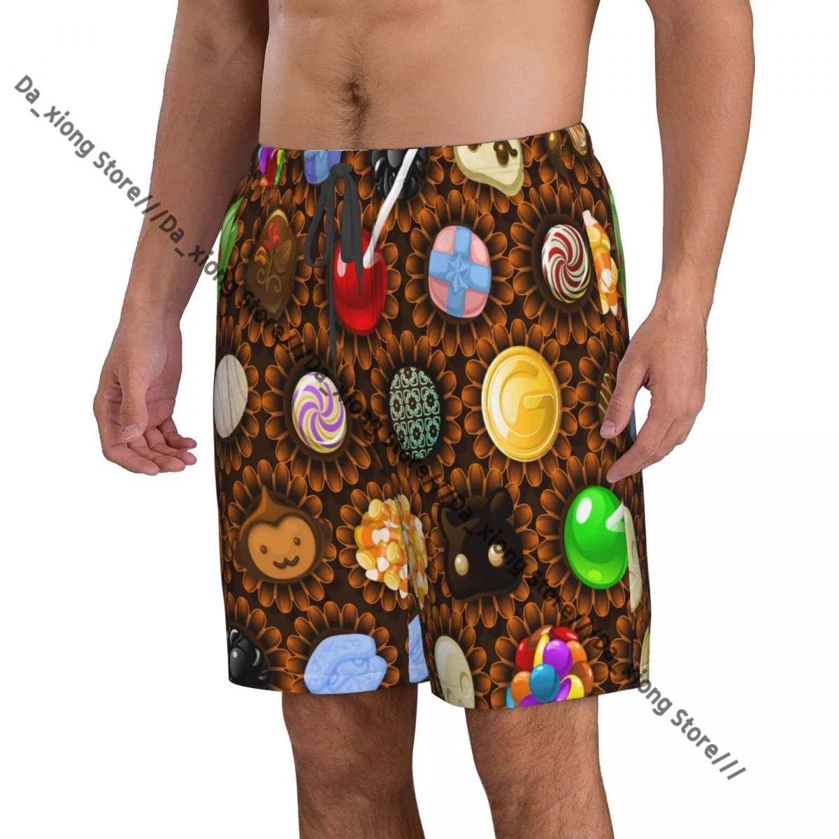 Mens Swimwear Swim Short Trunk Candy Crush Beach Board Shorts Swimming Surffing shorts