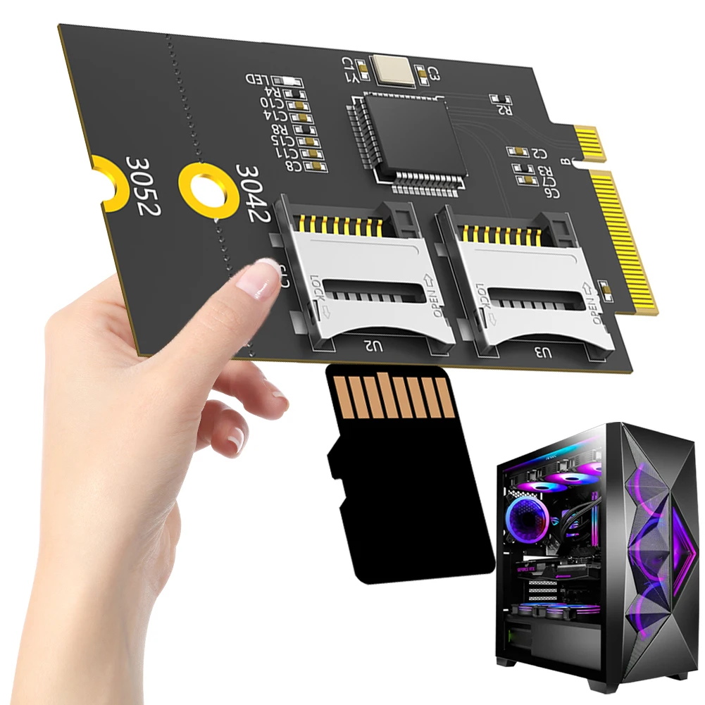 노트북 컴퓨터용 TF 카드 리더 어댑터, 마이크로 SD TF 카드 to M.2 NGFF B 키 어댑터, M.2 NGFF B-KEY to 마이크로 SD TF 카드 리더