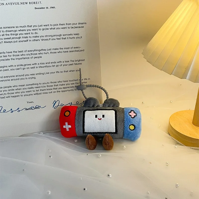 漫画ゲーム機ソフトプラッシュトイキーホルダー、バックパックデコレーション用ぬいぐるみペンダント、キーホルダー、キーリング、バッグ用キーホルダー、人形キーリング