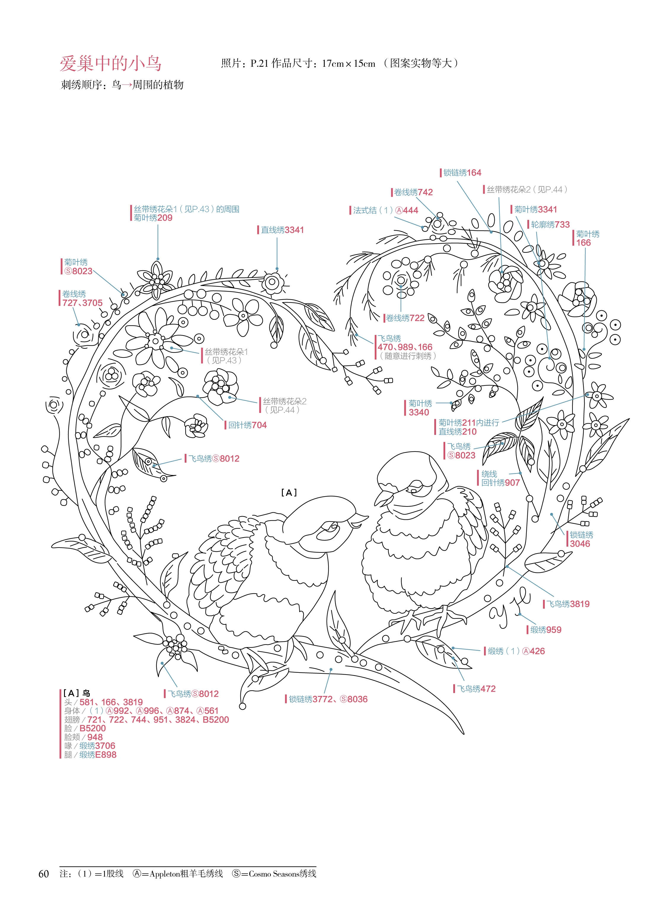 Cute Animal Embroidery Picture Book, Pattern, Stitch, 3D, Tutorial Books, Bird, Rabbit