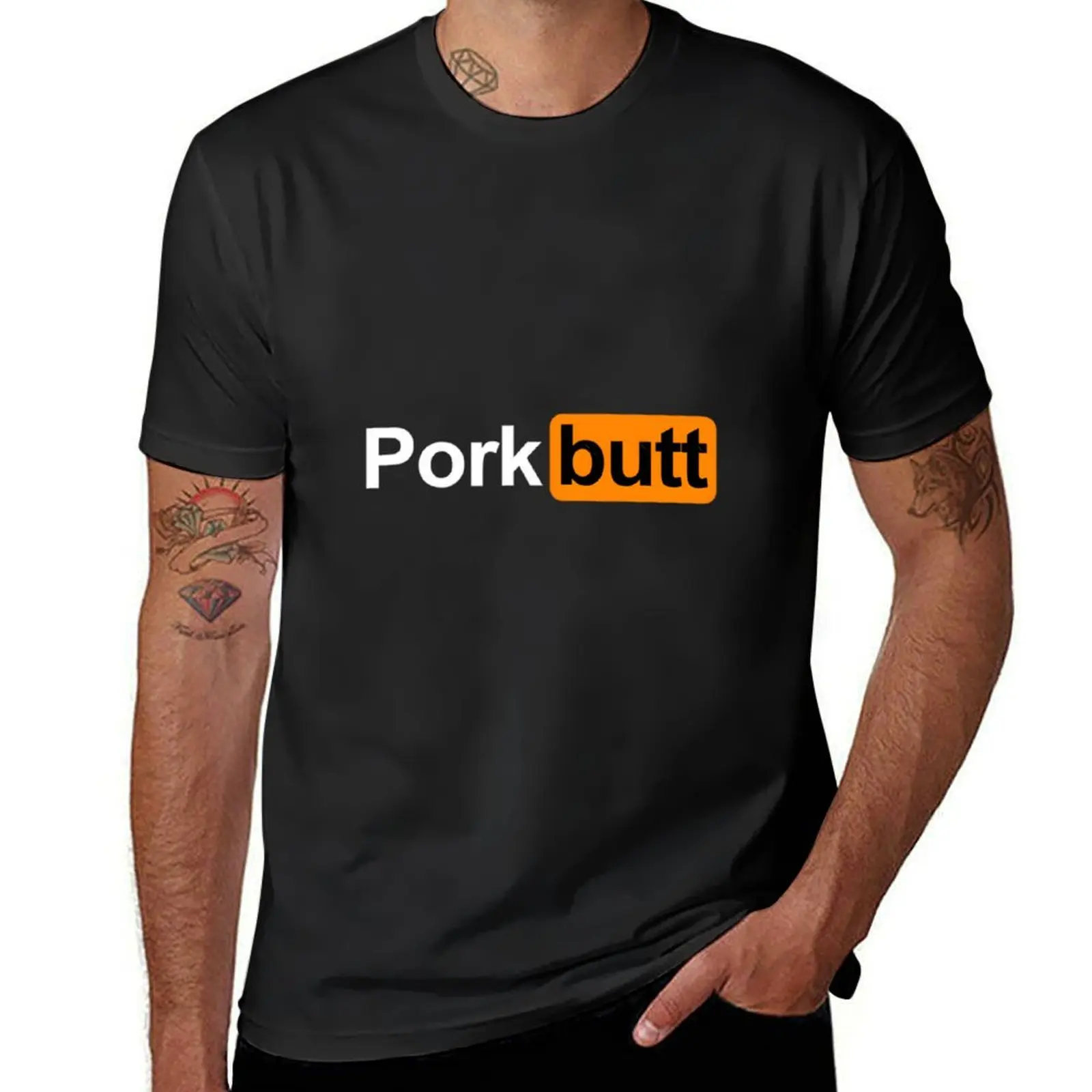 Pork Butt T-Shirt boys whites customs design your own sports fans mens graphic t-shirts funny