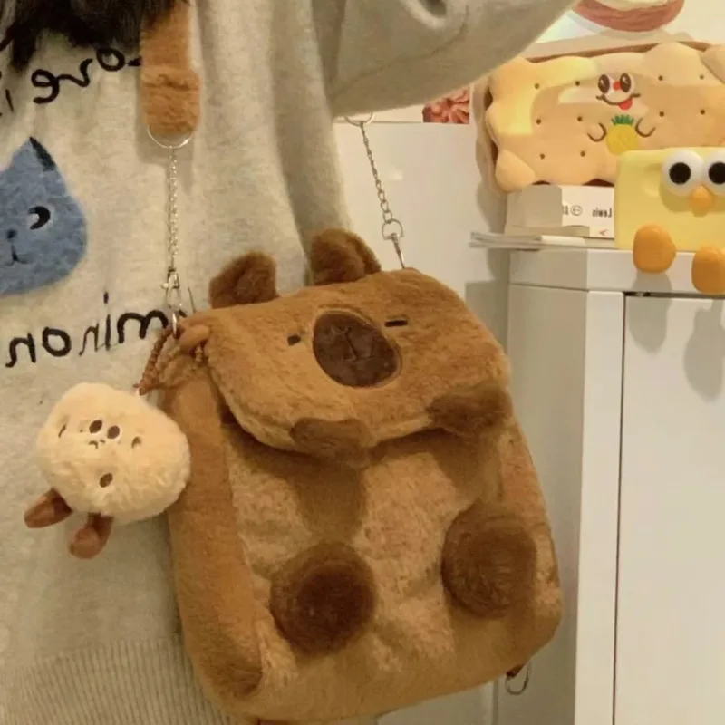 Multifunktion ale Capybara Tasche niedlichen Plüsch Tier Umhängetasche große Kapazität Student Rucksack schicke Cartoon Capybara Umhängetasche