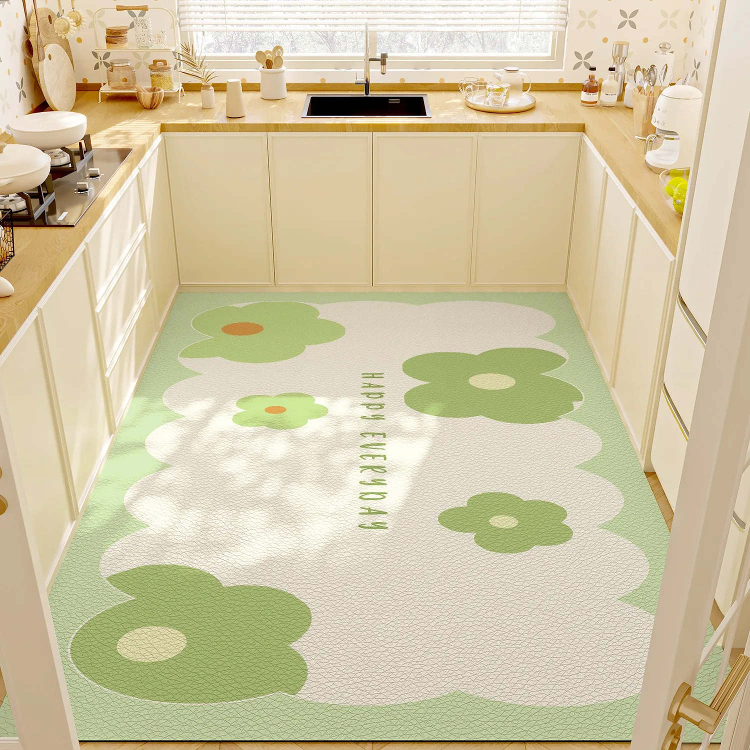 

Kitchen Floor Mat Home Waterproof Oil-proof PVC Dirt-resistant Wipeable Wash-free Rug Large Area Carpet Ковер Tapis 주방 러그