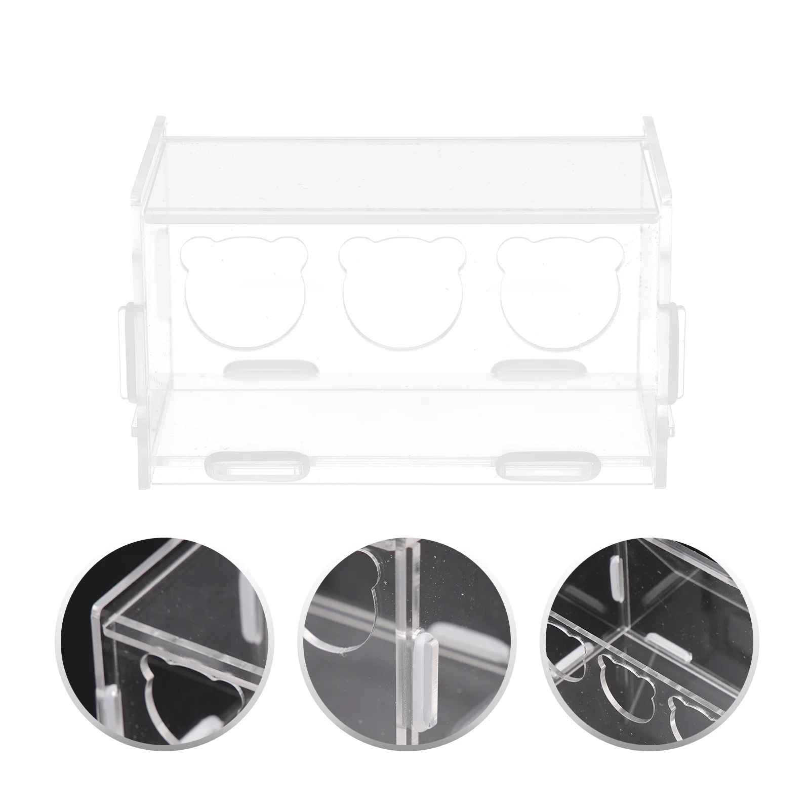 

Acrylic Feeding Box Transparent Pet Food Container For Hamster Rutin Chicken Canary Budgerigar Lightweight Grain Storage