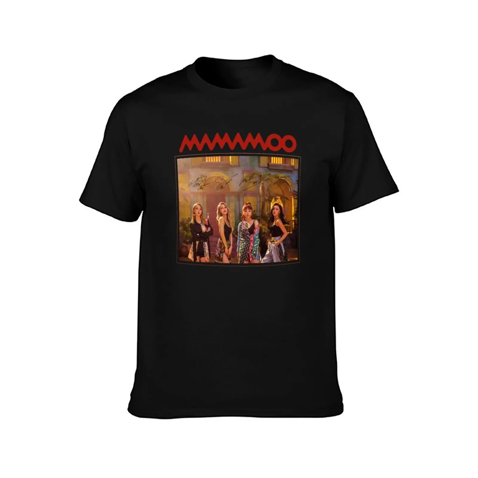 MAMAMOO ??? - Red Moon : Group (With PRINTED Autographs) Design #2 T-Shirt plus size tops new edition men graphic t shirts