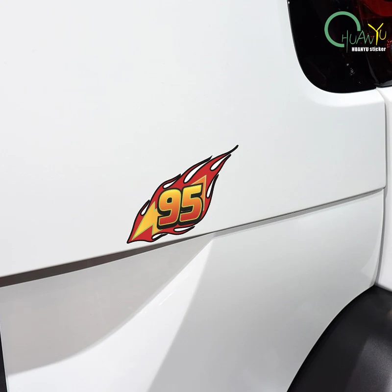 شارات سيارة رقمية مخصصة للبرق الإبداعي 95 لسيارة السباق والدراجات النارية وتزيين جسم السيارة الكهربائية وملصق مقاوم للماء #4
