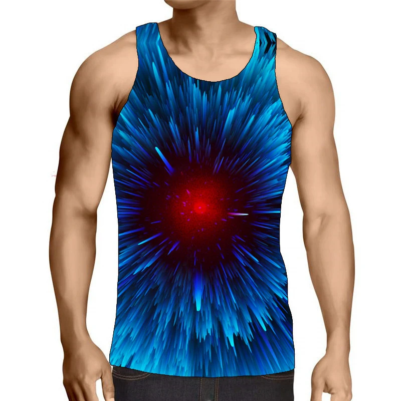 

New Funny 3D Starry Sky Printed Children's Sleeveless Tank Tops Summer Fashion Casual Men Women Oversized Gym Clothing Vests