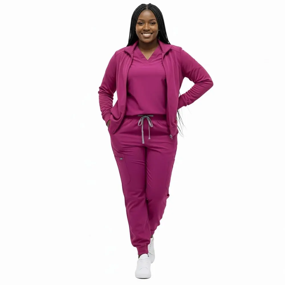 Ensemble de blouses d'infirmière 3 pièces d'hiver – Veste épaisse et chaude à manches longues, vêtements de travail pour infirmières, ensemble de travail pour l'hôpital