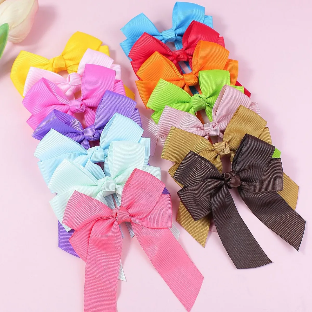 

20pcs/lot Ribbon Hairbow for Kids Grosgrain Baby Hairbow Clips Girls Bowknot Hairpin Children Top Knot Barrettes Hairpin