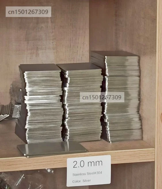 Thick 2mm Stainless Steel Business Card Heavy Duty Metal Plate Size 85*53mm Double Sided Matte Finish