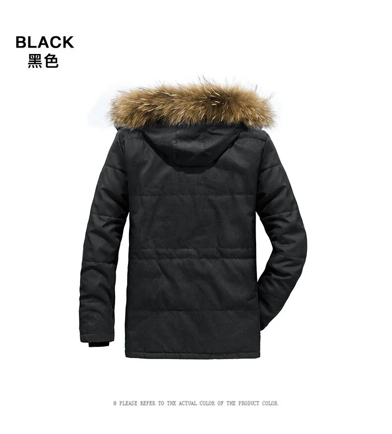 Solid Parkas Male Coat Large Size Clothing Parka Outdoor Men's Winter Jacket Plus Velvet Thick Warm Multi Pocket Jackets