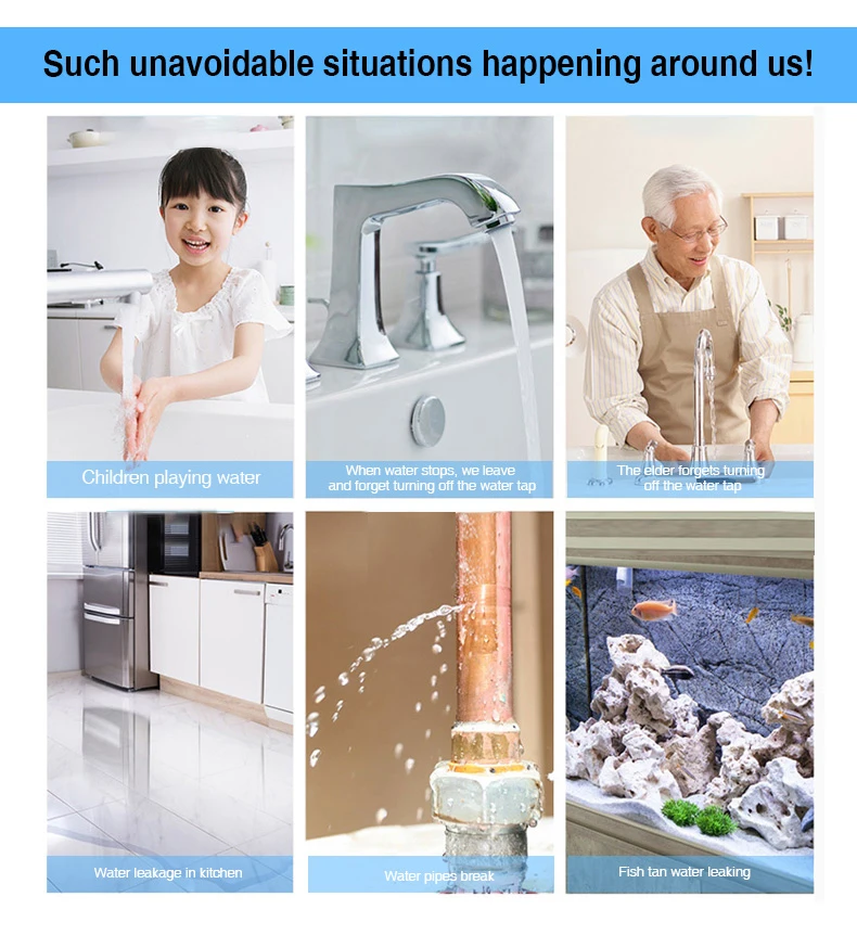 1M/3M/5M Water leakage sensor WIFI leak level Sound Alarm detector security Overflow protection Work with Tuya Smart Life App