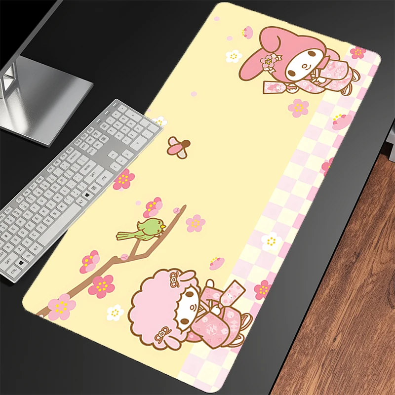 لوحة ماوس ماي ميلودي HD Print Edge White Anime Gamer Computer HD Mousepad Gaming Accessories Tablet Varmilo لوحة المفاتيح Mausepad