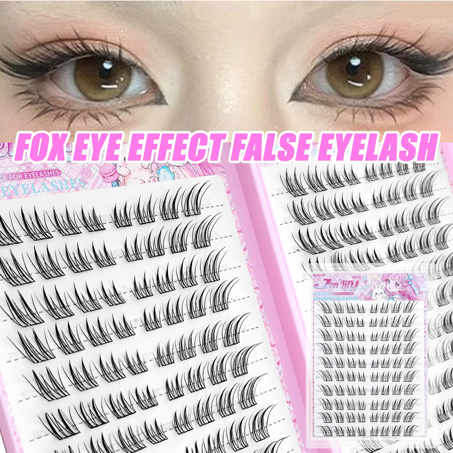 Fox Eye Glue-Free False Eyelashes Easy to Apply Beginner Friendly Natural Soft & Reusable for Daily Makeup image 3
