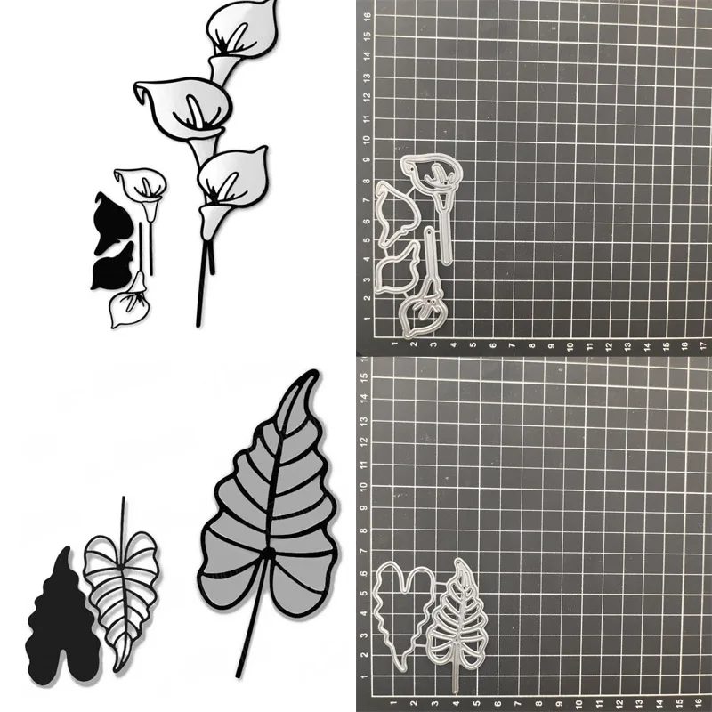 Flower Branch Lily Metal Cutting Dies Stencil Scrapbook Diy Album Stamp Paper Card Embossing Decor Craft Knife Mould