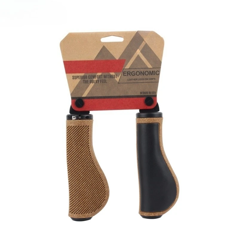 

Small cloth folding bicycle grips, retro comfortable leather rubber ergonomic lock ring mountain bike grips