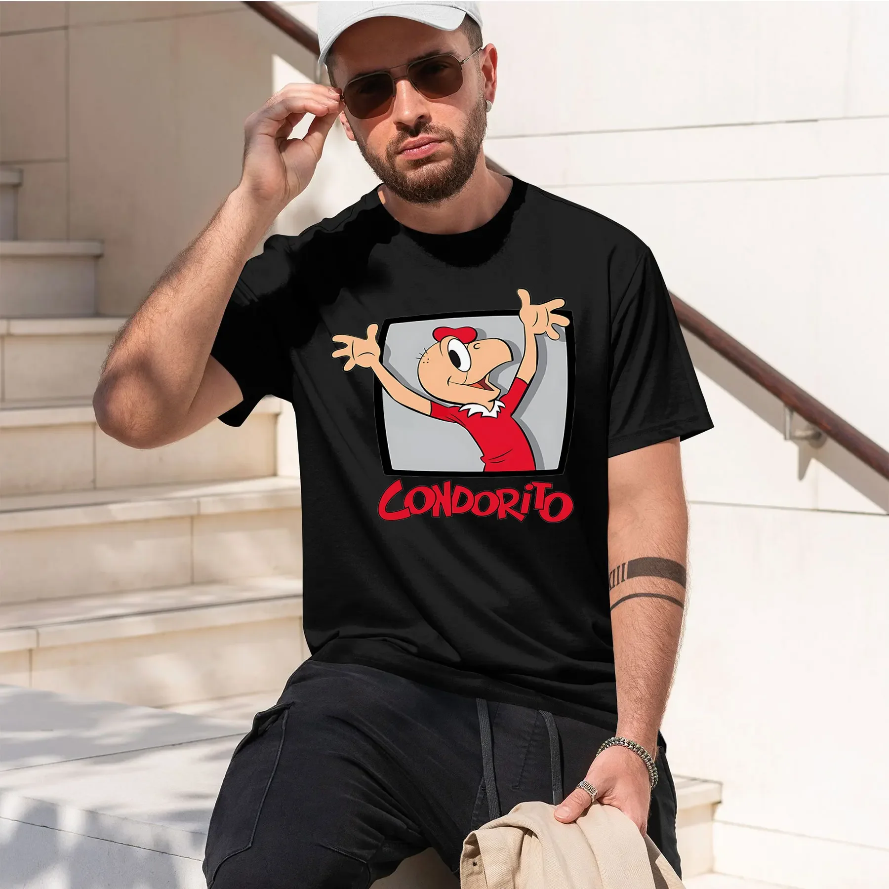 Pepo (cartoonista) 2026 nueva camiseta de moda de gran éxito con estampado retro divertido y cuello redondo para uso diario y cómodo