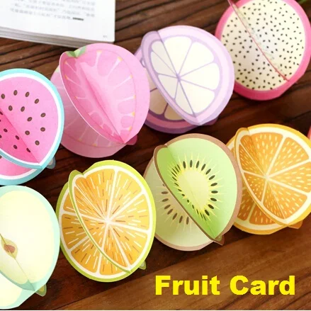 1pcs/pack Sweet 3D Fruit Greeting Card Design DIY Cards For Invitation And For Party Using