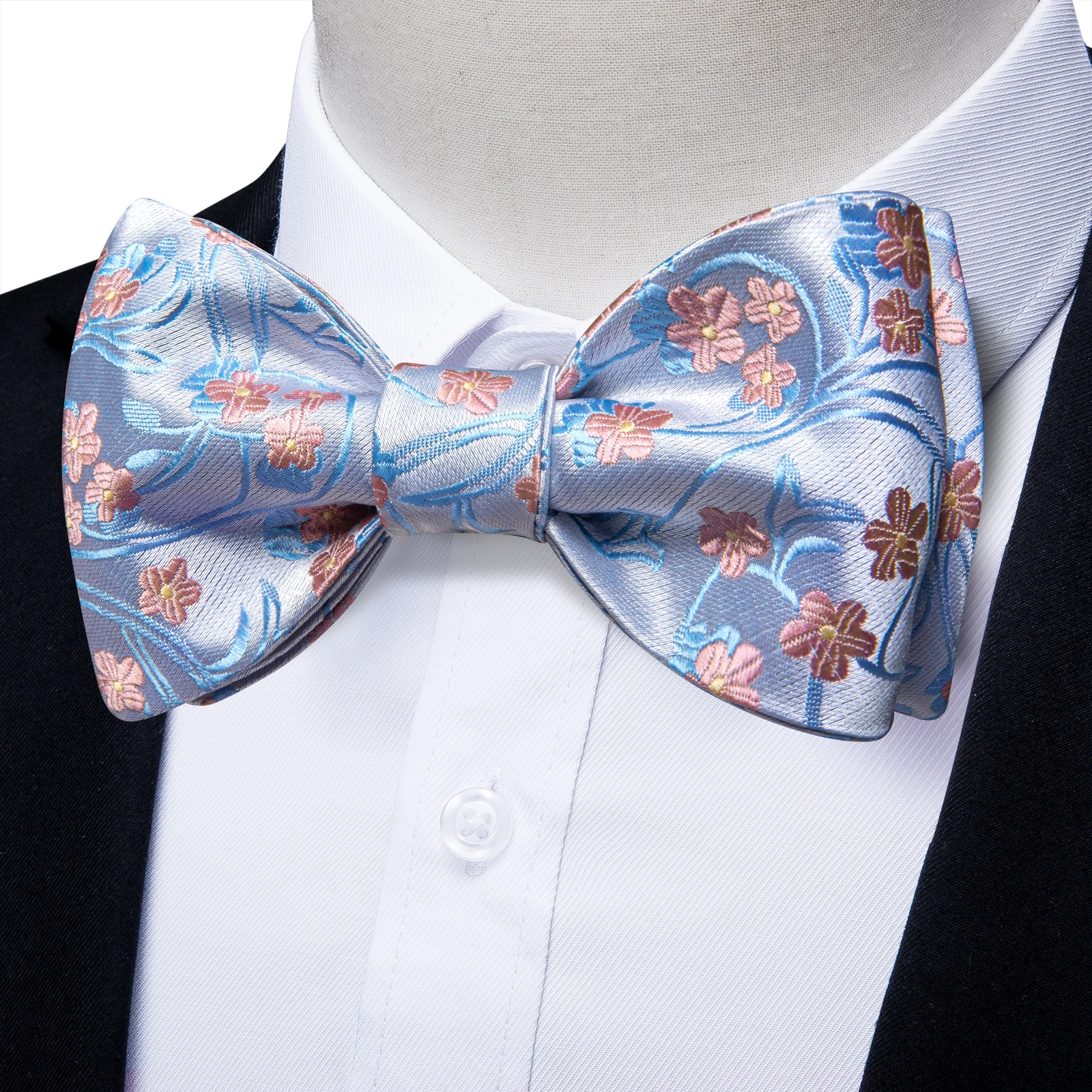 Exqusite männer Selbst-krawatte Bowties Hochzeit Krawatten Für Mann Zubehör Manschettenknöpfe Hanky Brosche Set Rot Schwarz Gelb blau Bowtie – Detail 4