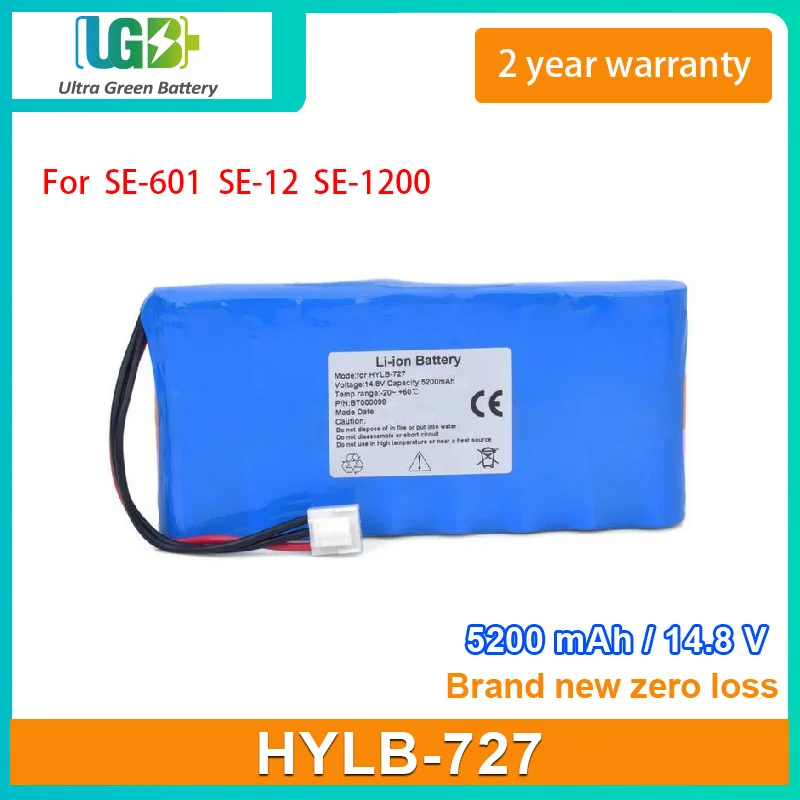 

UGB New battery For EDAN HYLB-727 TWSLB-004 SE-601 SE-12 SE-1200 medical Battery 14.8V 5200mAh