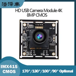 HD 4K USB Webcam 8MP CMOS IMX415 100 130 170 Degree Wide Angle USB 2.0 Camera Module High Speed 30FPS 3840*2160 MJPEG YUV