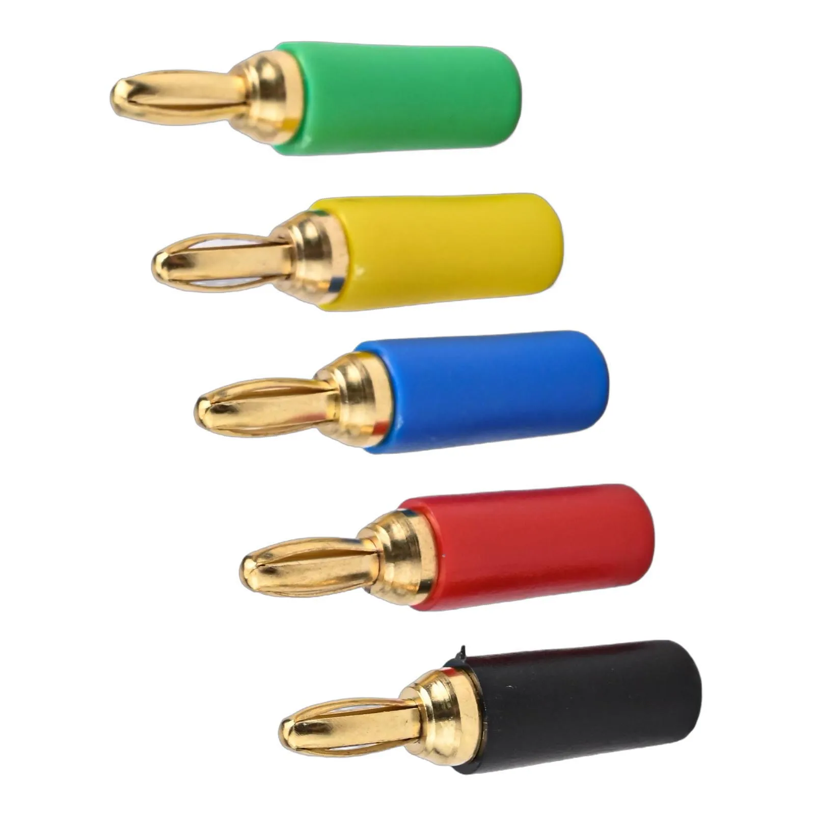 Set of 10 2 5MM Gold Plated Banana Pins with Plastic Insulated Shell Suitable for 2MM Wire and Oxidation Resistant