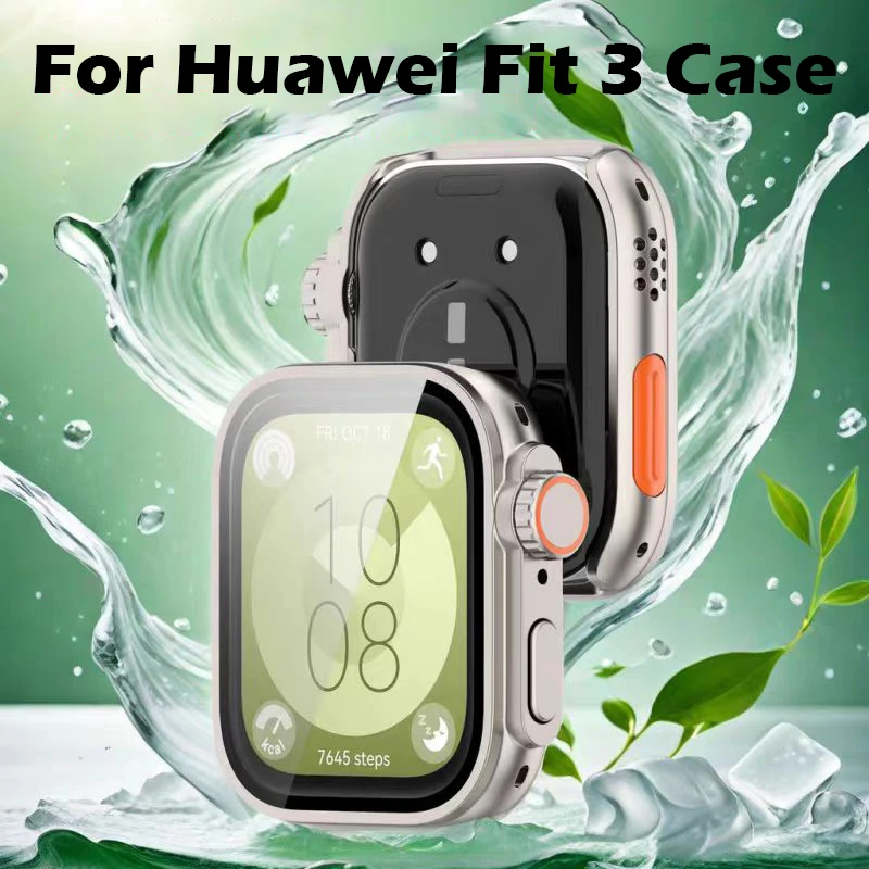 PC Case For Huawei Watch Fit 3 Smart Watch Change to Ultra Glass Screen Protector for Huawei Fit3 Upgrade to Ultra2 Accessories