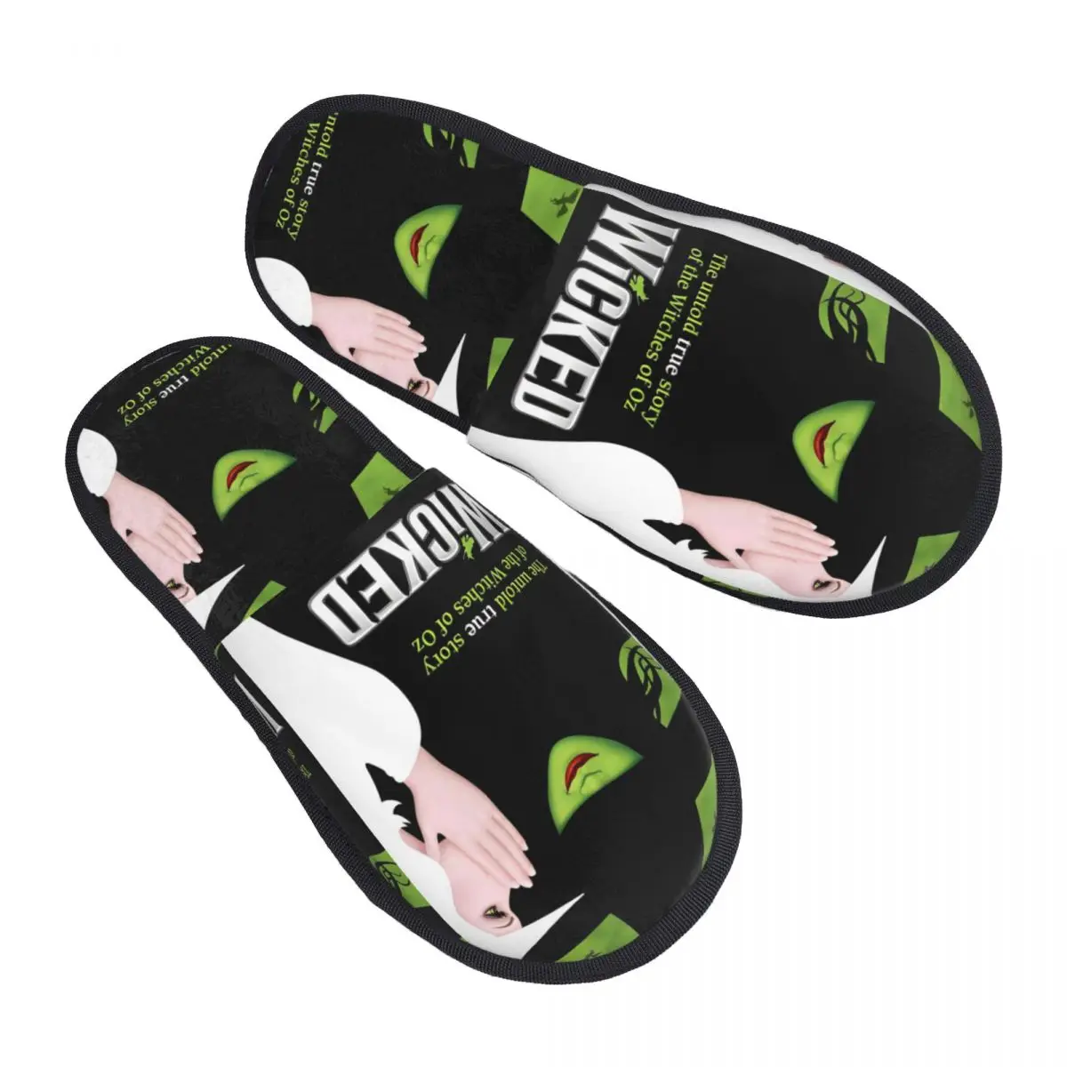 Wicked Elphaba & Glinda Home Cotton Slippers Living Room Movie Musical Soft Household Fur Slides Slippers Anti-skid