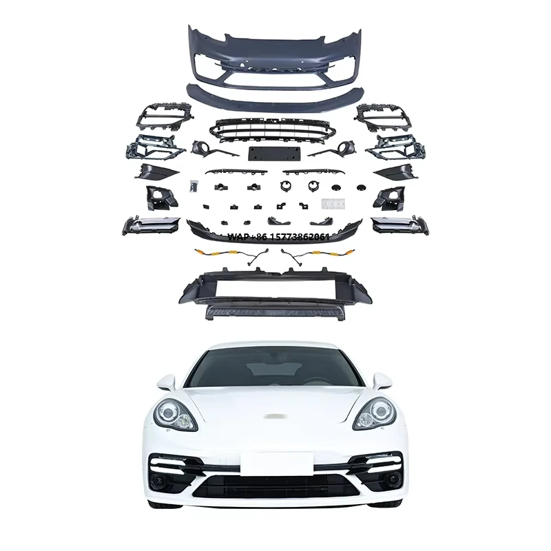 New 2009-2013 for for 971 TurboS Style Body Kit Front Bumper Upgrade with Fog Light Direct Fit Bolt-On Modification