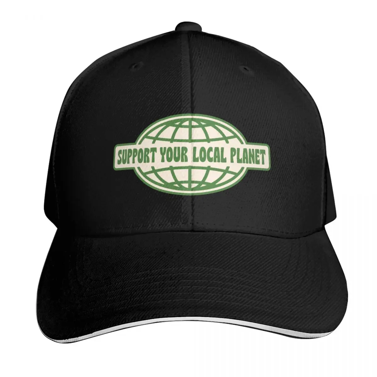 SUPPORT YOUR LOCAL PLANET Baseball Cap Sun Protection UPF 50+ Breathable Mesh Back Adjustable Buckle Closure
