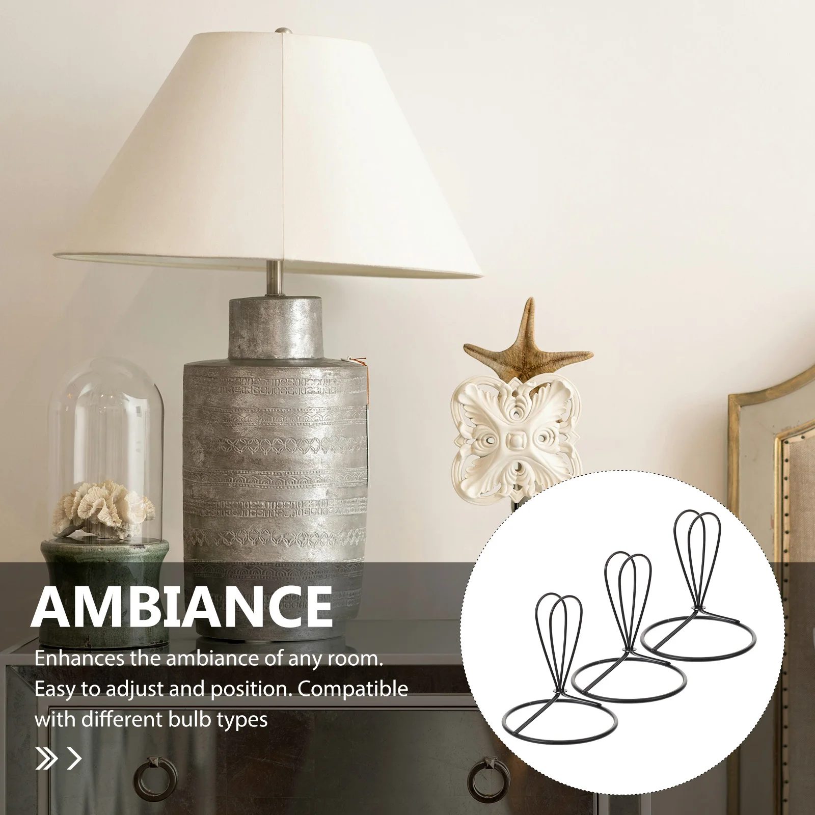 

3pcs Lamp Shade Bulb Holder Light Bulb Clip For Lampshade Metal Diy Lighting Accessories Clamp On Lampshade Adapter