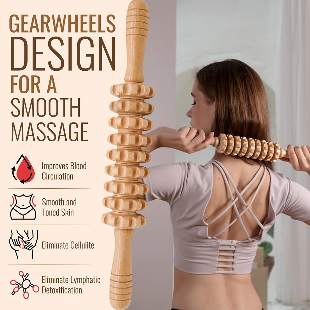 Luxurious Wood Therapy Massage Tools Natural Maderoterapia Kit Body Sculpting Tools for Muscle Massage Relax, Lymphatic Drainage