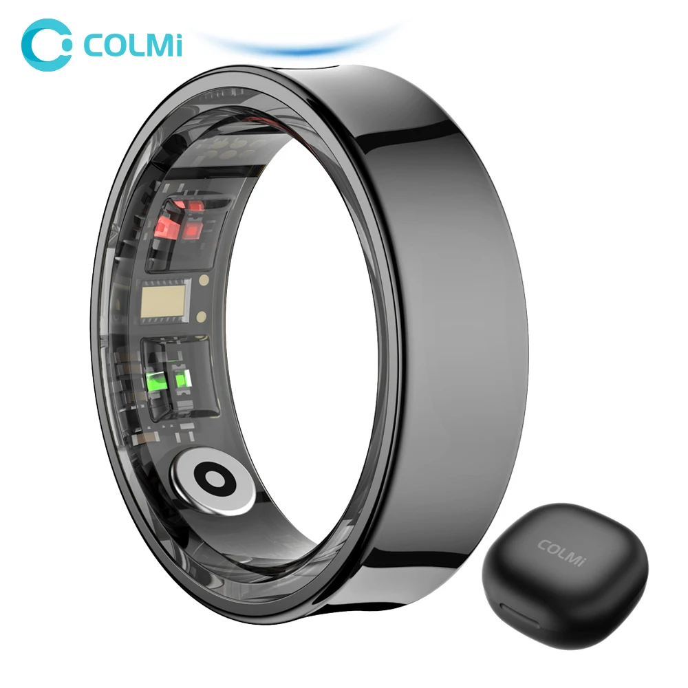 2024 COLMI R09 Smart Ring Männer Frauen mit Ladehülle, Körpertemperatur-Gesundheits- und Schlafmonitor für Xiaomi Samsung Phone