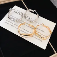 Multi-layer Twisted Metalic Hoop Earrings Irregular Circular Waves Earrings Woman Punk European and American Accessories Party K - Image 2