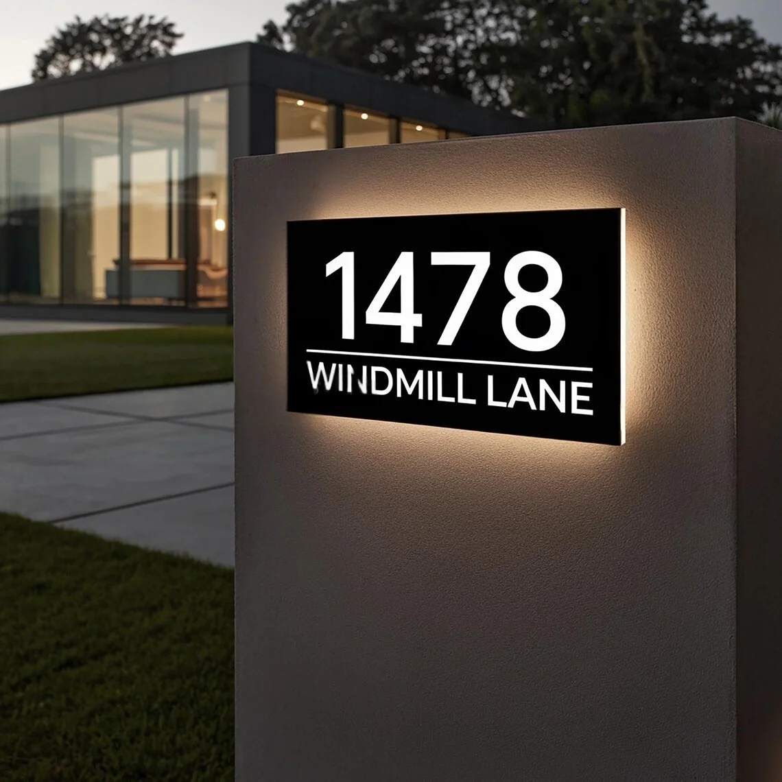 

House Number Sign,Metal Address Light box,LED House Number, Street Name Signage,Modern Home Sign,House Number Plate