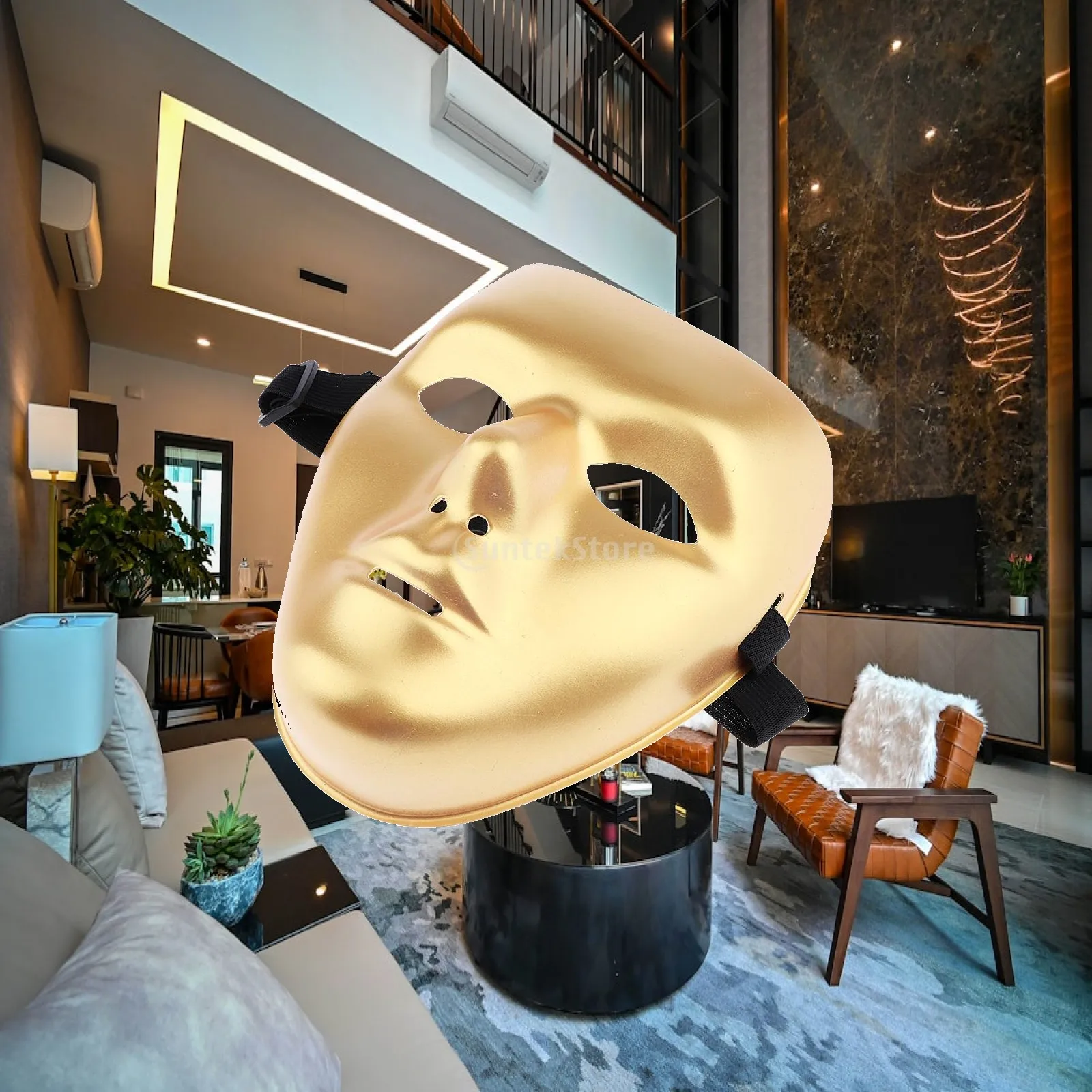 Hiphop Mask Realistic Beauty Mask PVC White Carnival Eye Mask for Dance Party Halloween and Masquerade