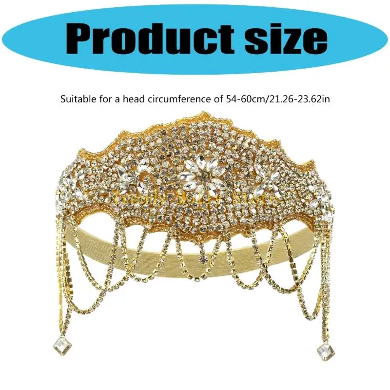 N5KB แถบคาดศีรษะ Rhinestones ประกายสำหรับผู้หญิงปาร์ตี้เต้นรำอุปกรณ์เสริมผม Comfort Fit