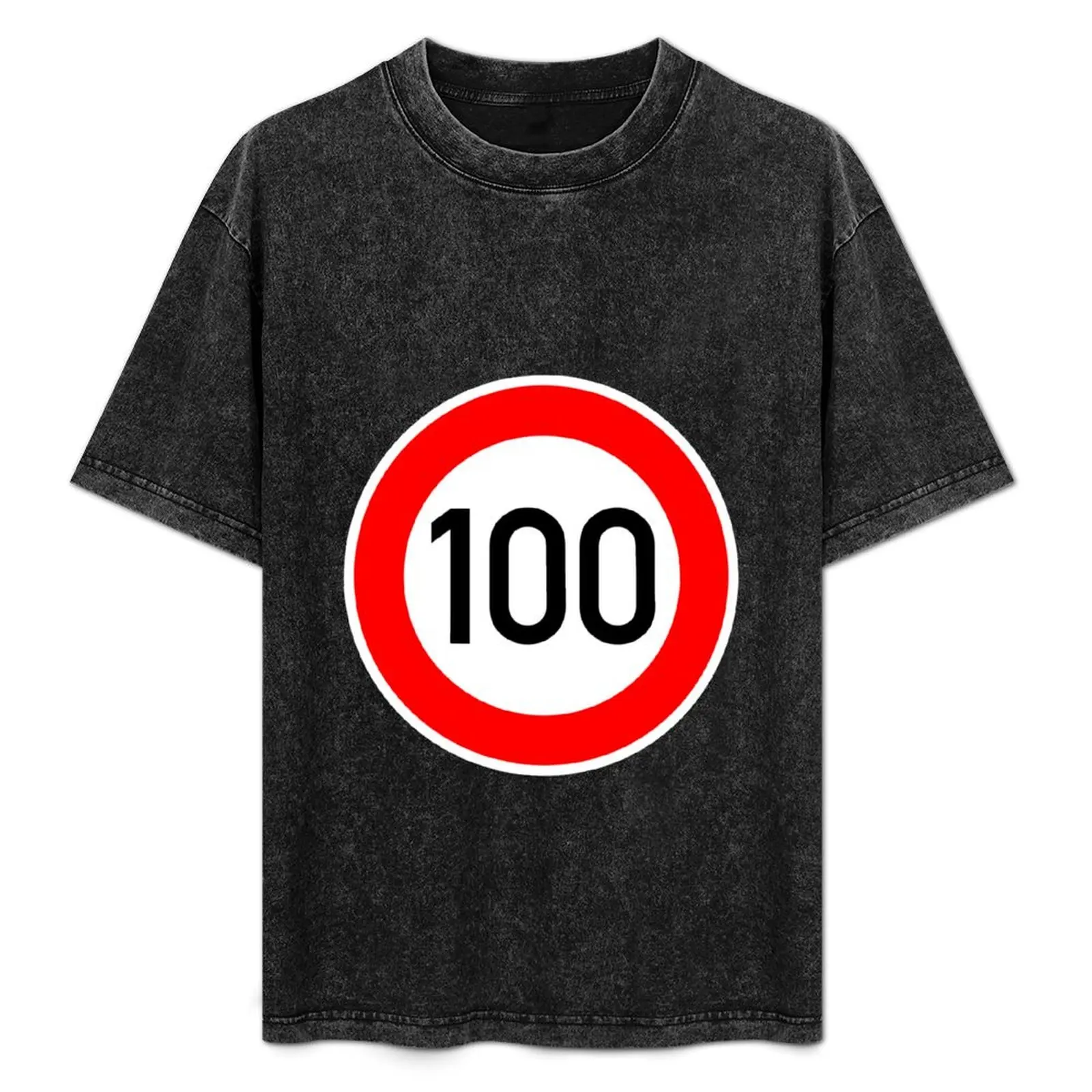 

Road Sign - Maximum speed limit 100 T-Shirt Comfortable Basic Crew Neck Tee