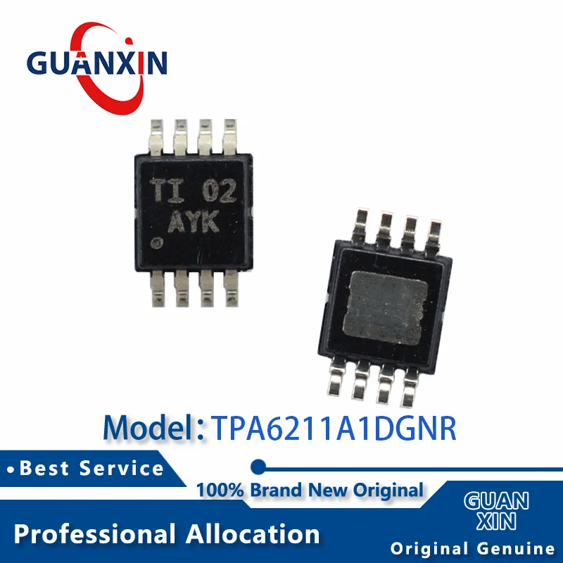 

100% New electronics TPA6211A1DGNR TPA6211A1DGN HVSSOP-8 Marking AYK TPA6211