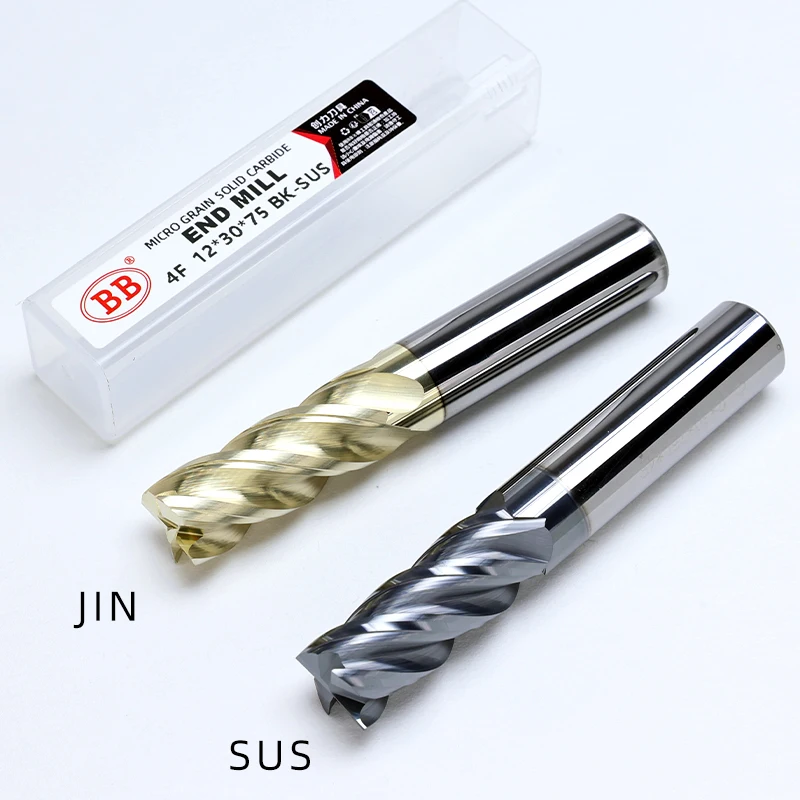 BB End Mill Cutter Tool CNC High Hardness Solid Carbide Trochoidal Machining Feed Titanium Alloy SUS Stainless Steel Graphite 