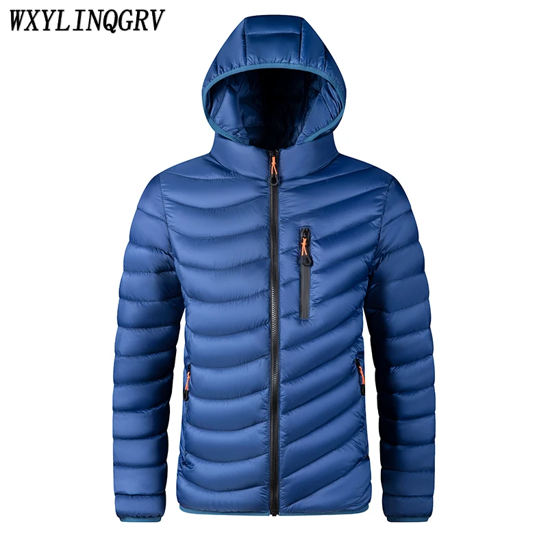 

2023 Autumn Winter New Men Fashion Windproof Hooded Parkas Men Winter Warm Comfortable Chest Pocket Detachable Hat Men's Parkas